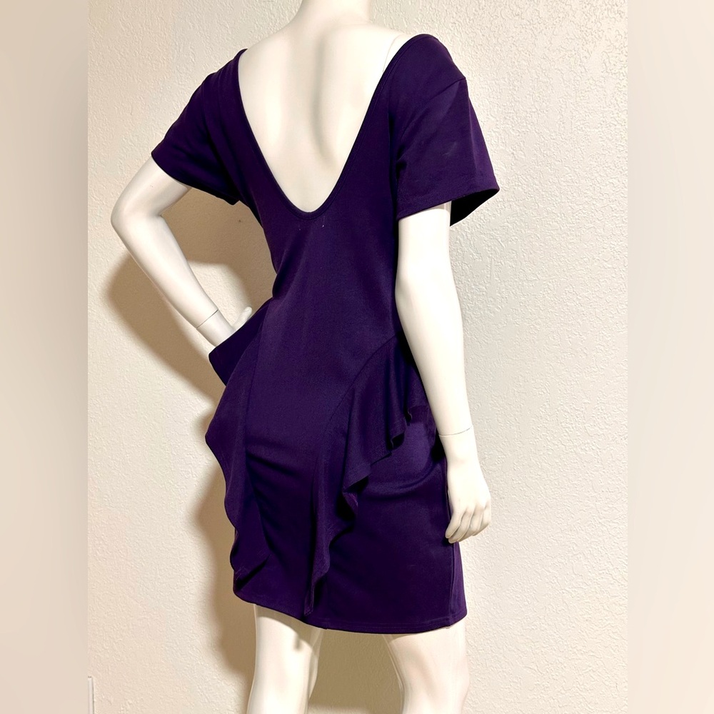 Stylish Dress Purple Flattering Ruffle Detail
